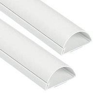 D-Line PVC White TV Trunking 50mm x 25mm x 1.5m 2 Pack (49768)