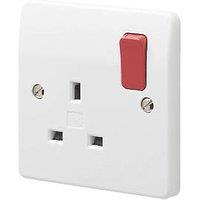 MK Logic Plus 13A 1-Gang DP Switched Plug Socket White (497FF)
