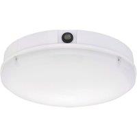 Saxby Forca Outdoor Round Photocell LED Bulkhead Gloss White 8/12/15W 1800lm (497VX)