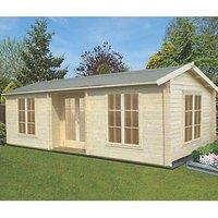 Shire Elveden 26' x 14' (Nominal) Reverse Apex Timber Log Cabin (4988X)