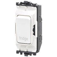 MK Grid Plus 20A Grid DP Fridge Switch White with Colour-Matched Inserts (498JR)