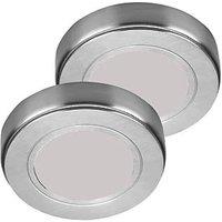 Sensio Hype TrioTone Round LED Under Cabinet Lights Steel 4W 170 - 190lm 2 Pack (498PE)