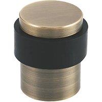 Eclipse Round Buffered Solid Floor Door Stop 30 x 41mm Antique Brass (499KW)