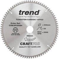 Trend CraftPro Aluminium/Plastic Circular Saw Blade 250mm x 30mm 84T (499PX)
