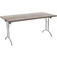 TC Group One Union Rectangular Folding Table Grey Oak/Silver 1600mm x 800mm (500TT)