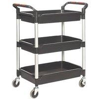 Proplaz Plus Black 3-Shelf Tub Trolley 1050mm (501HJ)