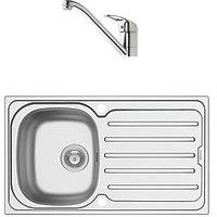 Swirl 1 Bowl Brass Kitchen Sink & Tap Pack 860mm x 500mm (501RG)