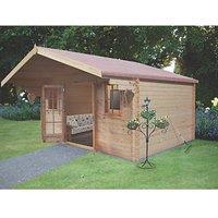 Shire Loxley 2 14' x 14' (Nominal) Apex Timber Log Cabin (50216)