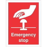 "Emergency Stop" Sign 100mm x 75mm (502FX)