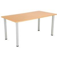 TC Group One Fraction Plus Rectangular Meeting Table Beech/Silver 1600mm x 800mm (502TT)