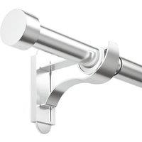 Rothley Brushed Stainless Steel Extendable Curtain Pole w/ Stud Finials 28mm x 125-216cm (502YU)