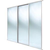 Spacepro Classic 3-Door Sliding Wardrobe Door Kit Cashmere Frame Mirror Panel 2672mm x 2260mm (503GK)