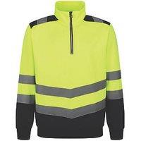Regatta Pro Hi-Vis 1/4 Zip Fleece Yellow/Navy Large 54" Chest (503JU)