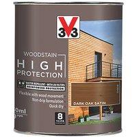 V33 750ml Dark Oak Satin Water-Based Exterior Wood Stain (503JY)