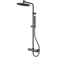 Swirl Gallen Rear-Fed Exposed Matt Black Thermostatic Multi-Head Shower (503KF)