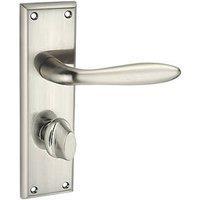 Smith & Locke Blyth Fire Rated WC Door Handles Pair Brushed Nickel (505HY)