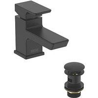 Bristan Cobalt Basin Mono Mixer with Clicker Waste Black (506JE)