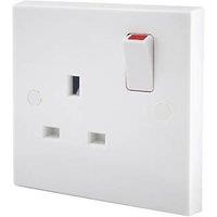 British General 900 Series 13A 1-Gang SP Switched Plug Socket White (50755)
