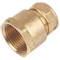 Flomasta Brass Compression Adapting Female Coupler 22mm x 1" (50777)