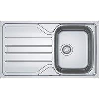 Franke Flash 1 Bowl Stainless Steel Inset Sink with Reversible Drainer 860mm x 500mm (508CF)