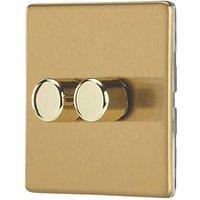 Contactum Lyric 2-Gang 2-Way Dimmer Switch Brushed Brass (508RP)
