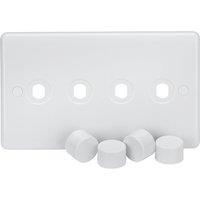 Knightsbridge Curved Edge 4-Gang Modular Dimmer Switch White (510YA)