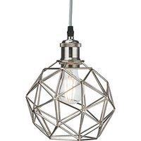Knightsbridge Brushed Chrome Steel Geometric-Shaped Pendant Cage (511GE)