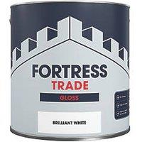 Fortress Trade 2.5Ltr White Gloss Water-Based Trim Paint (512JM)