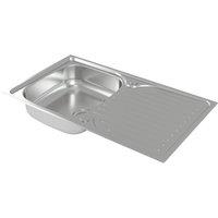 Carysil EA05 1 Bowl Stainless Steel Inset Kitchen Sink 860mm x 500mm (513RE)