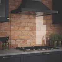 Splashback Clear with Brass Caps Kitchen Splashback 900mm x 700mm x 6mm (513YR)