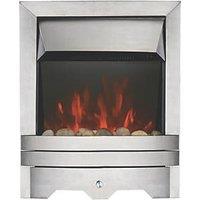 Focal Point Lulworth Stainless Steel Remote Control Inset Electric Fire 482mm x 153mm x 592mm (51436)