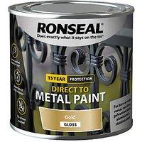 Ronseal 250ml Metallic Gold Gloss Anti Corrosive Metal Paint (514KK)