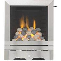 Focal Point Lulworth Stainless Steel Slide Control Inset Gas Full Depth Fire 485 x 180 x 585mm (51507)
