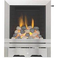 Focal Point Lulworth Stainless Steel Slide Control Inset Gas Full Depth Fire 485mm x 180mm x 585mm (51507)