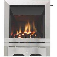 Focal Point Lulworth Stainless Steel Slide Control Inset Gas High Efficiency Fire 500mm x 125mm x 585mm (51527)