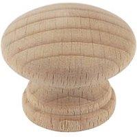 Essentials Traditional Cabinet Door Knobs Plain Beech 30mm 2 Pack (51584)