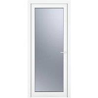 Crystal Fully Glazed 1-Obscure Light Left-Handed White uPVC Back Door 2090mm x 890mm (515JP)