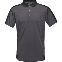 Regatta Contrast Coolweave Polo Shirt Seal Grey/Black 3X Large 56" Chest (515JU)