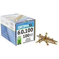 Optimaxx PZ Countersunk Wood Screws 6mm x 100mm 100 Pack (515TY)