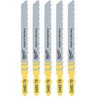 Milwaukee 4932346079 Wood Jigsaw Blades 75mm 5 Pack (516HH)