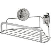 Croydex 1-Tier Stick 'N' Lock Corner Basket Chrome (516JJ)