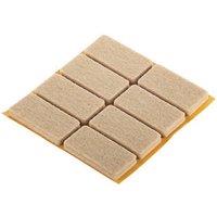 Fix-O-Moll Natural Rectangular Self-Adhesive Parquet Gliders 20mm x 40mm 8 Pack (516KF)