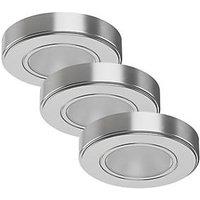 Sensio Zeta Round LED Cabinet Downlights Brushed Steel 6W 180lm 3 Pack (516PH)