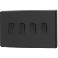 Arlec 10A 4-Gang 2-Way Light Switch Black (516RU)