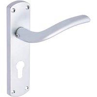 Smith & Locke Corfe Fire Rated Euro Lock Door Handles Pair Satin Chrome (517HY)