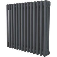 Azur 600mm x 650mm 2733BTU Anthracite Horizontal 3 Column Radiator (518YR)