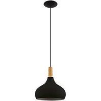 Eglo Sabinar 28cm Single Pendant Light Black/Brown (519PL)