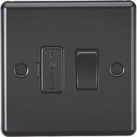 Knightsbridge 13A Switched Fused Spur Matt Black with Black Inserts (519PY)