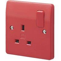 MK Logic Plus 13A 1-Gang DP Switched Plug Socket Red (520FF)