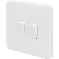 Schneider Electric Lisse 10AX 2-Gang 2-Way 10AX Light Switch White (5218J)